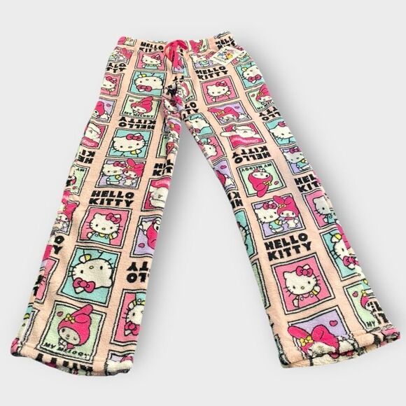 Hello Kitty Sanrio Melody Panels Fuzzy Soft Touch Pajama Pants Womens size M New - Picture 2 of 9